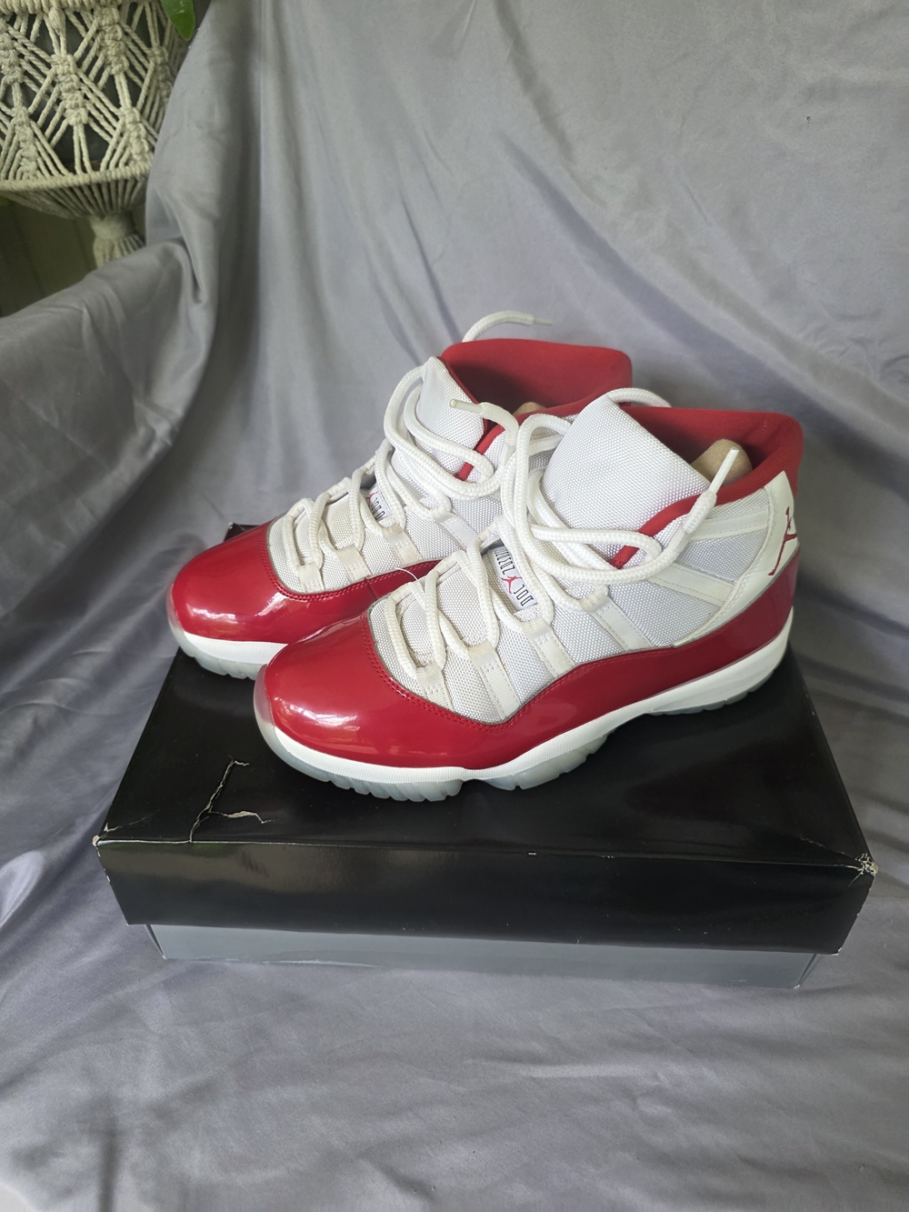 Jordan Red & White High-Top Sneakers
